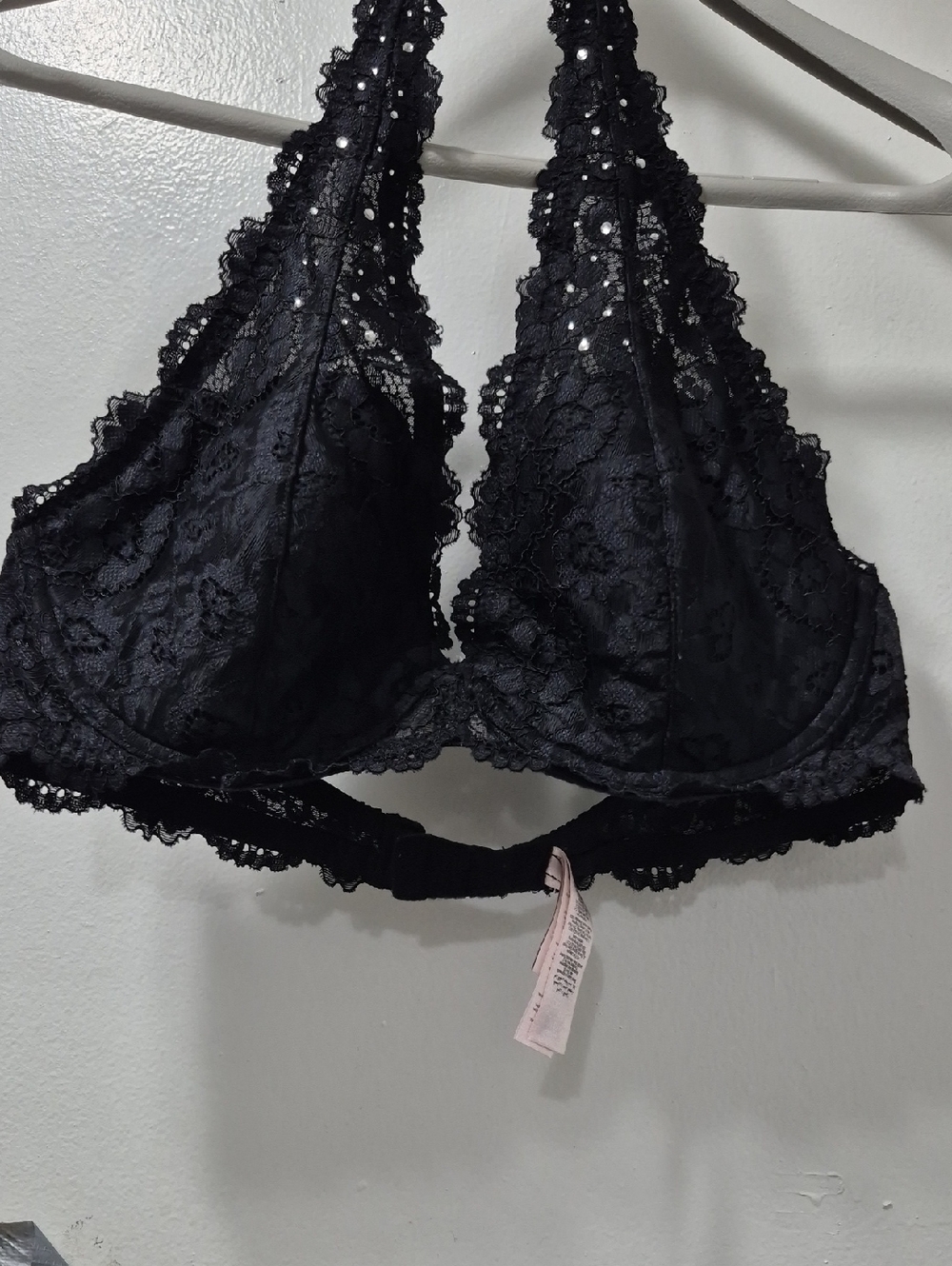 La SENZA Black Lace Plunge Bralette with Scalloped Trim